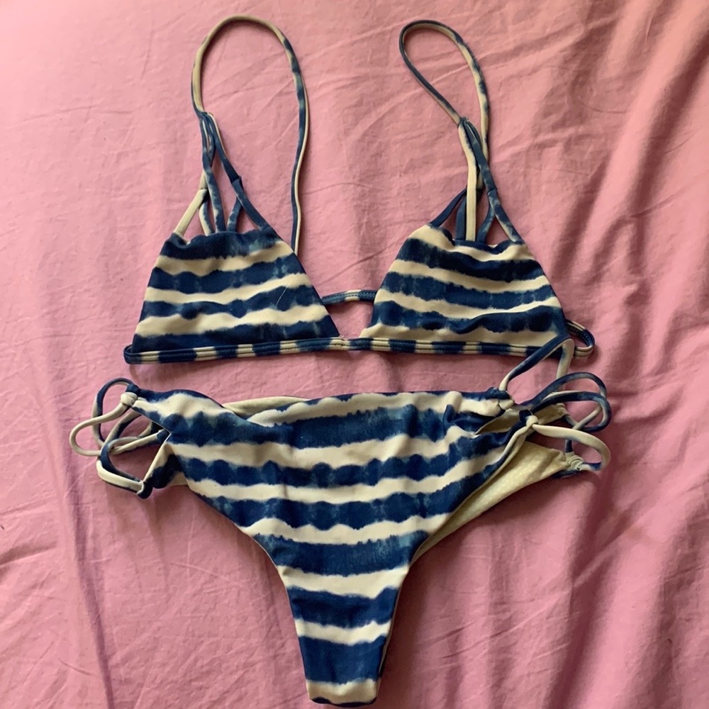 Acacia Blue and White Bikini